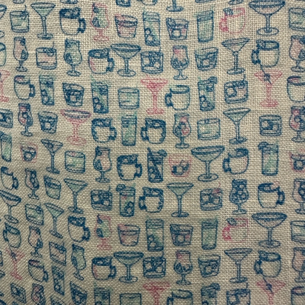 Peter Millar Cocktail Print 100% Linen Casual Button Down Shirt Sz L - Picture 3 of 7